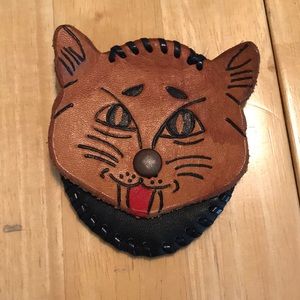 Leather Cat/Tiger Coin Purse